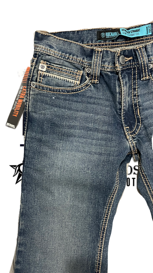 Pantalón Rock and roll denim etiqueta azul azul claro revolver straight Edson