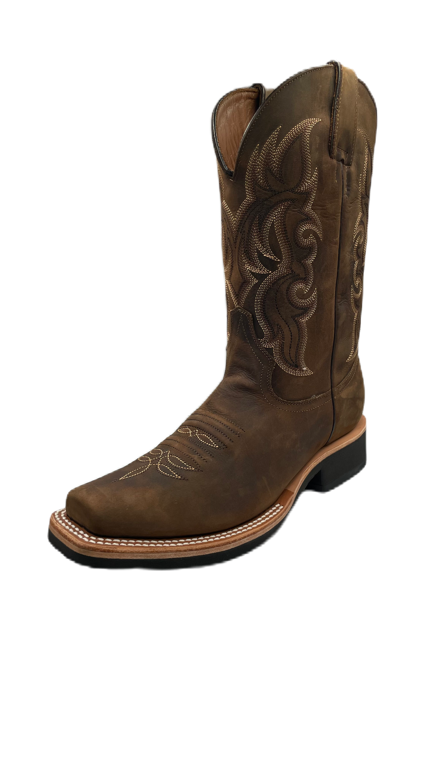 Bota piel de res café claro