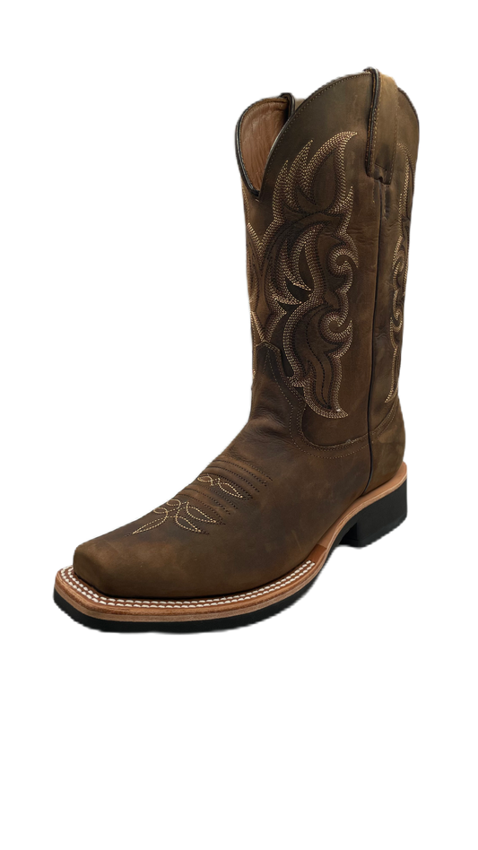 Bota piel de res café claro