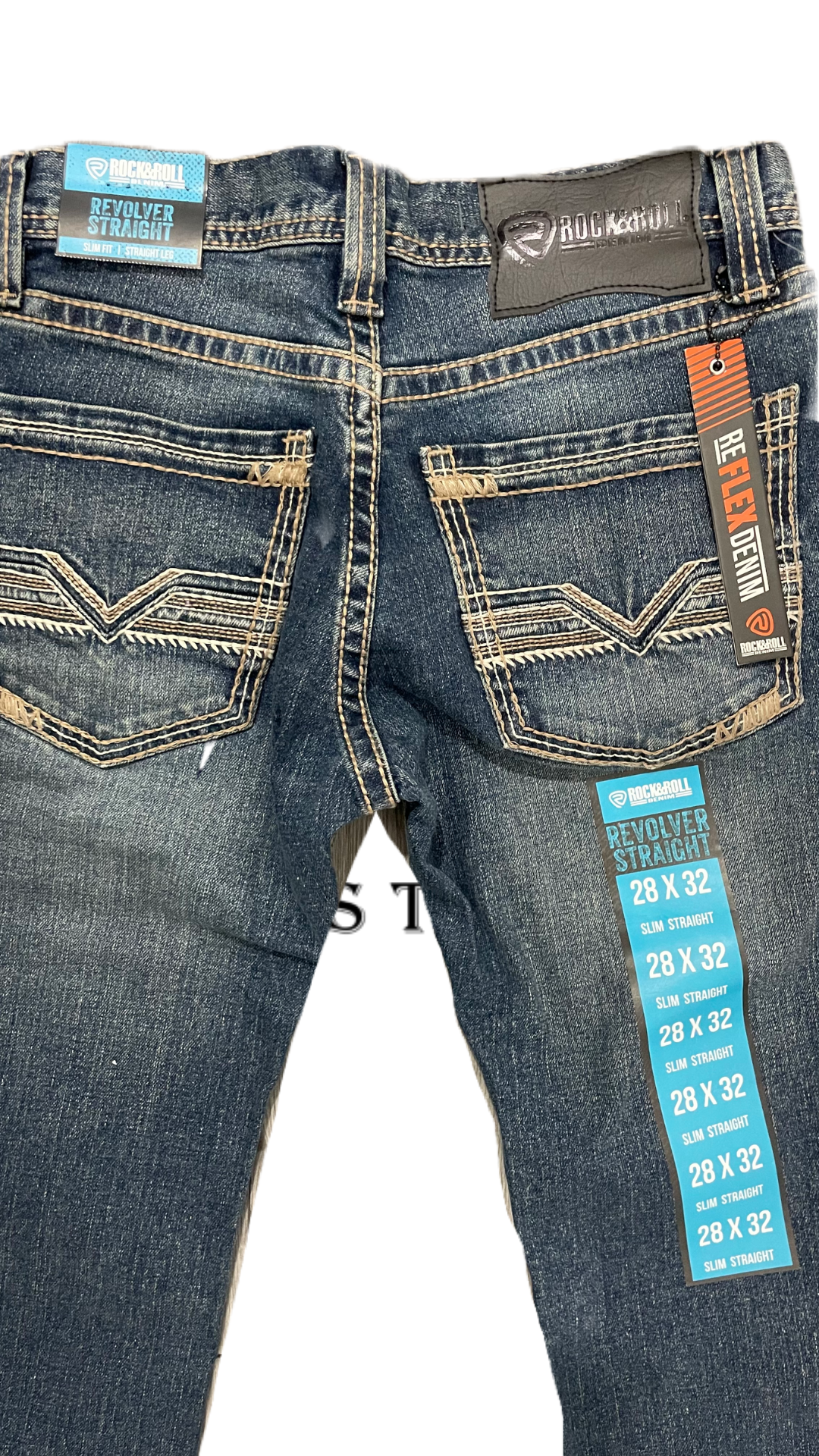 Pantalón Rock and roll denim etiqueta azul azul claro revolver straight Edson
