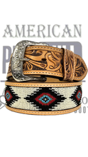 Cargar imagen en el visor de la galería, Cinturon chaquira American pro bull