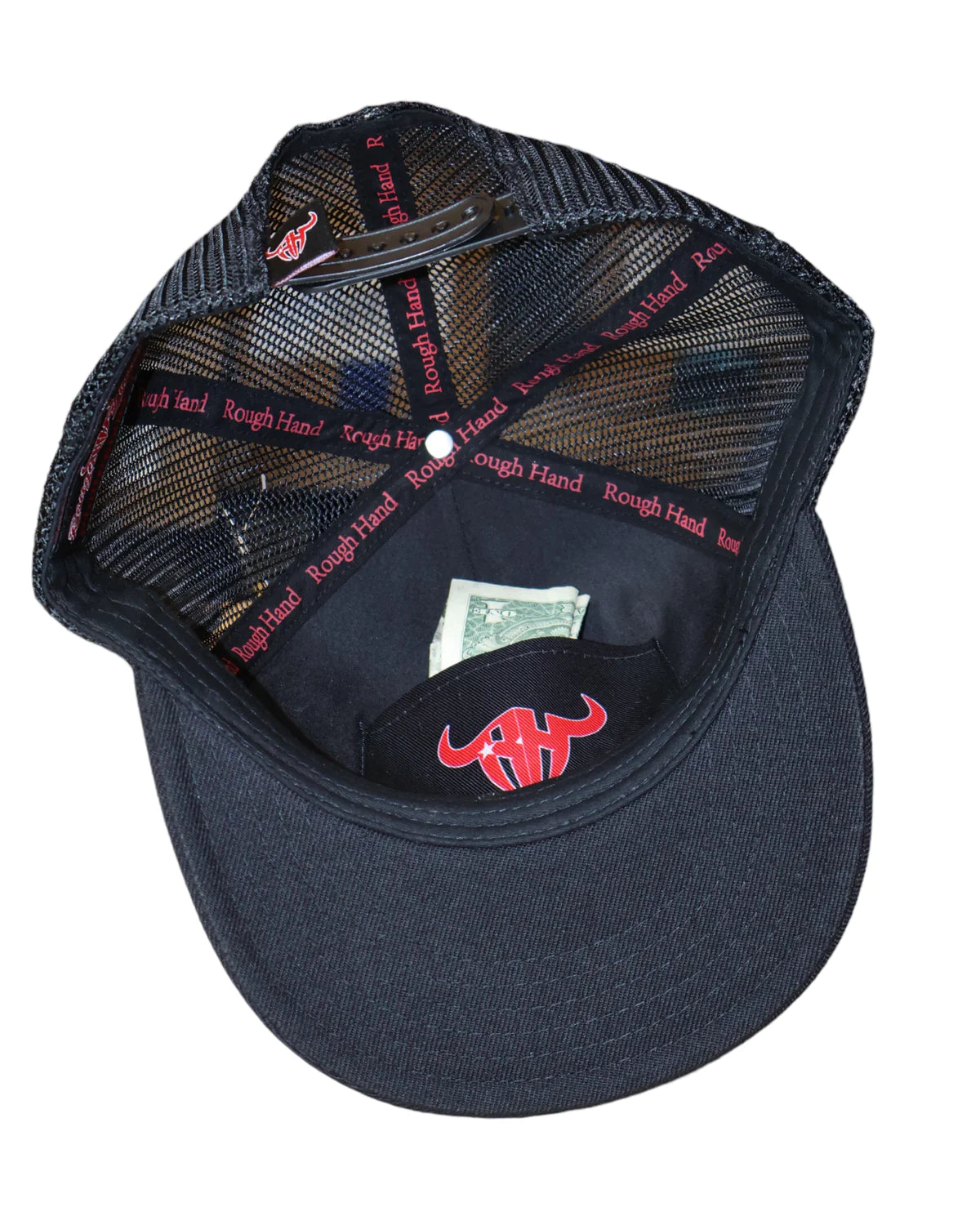 Gorra de camionero clásica de Rough Hand Brand negro