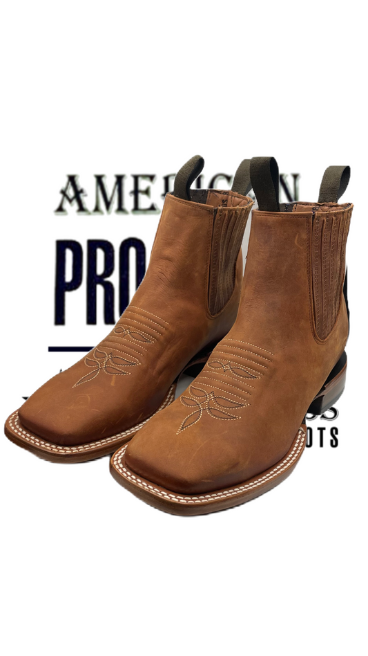 Botin de caballero res color miel