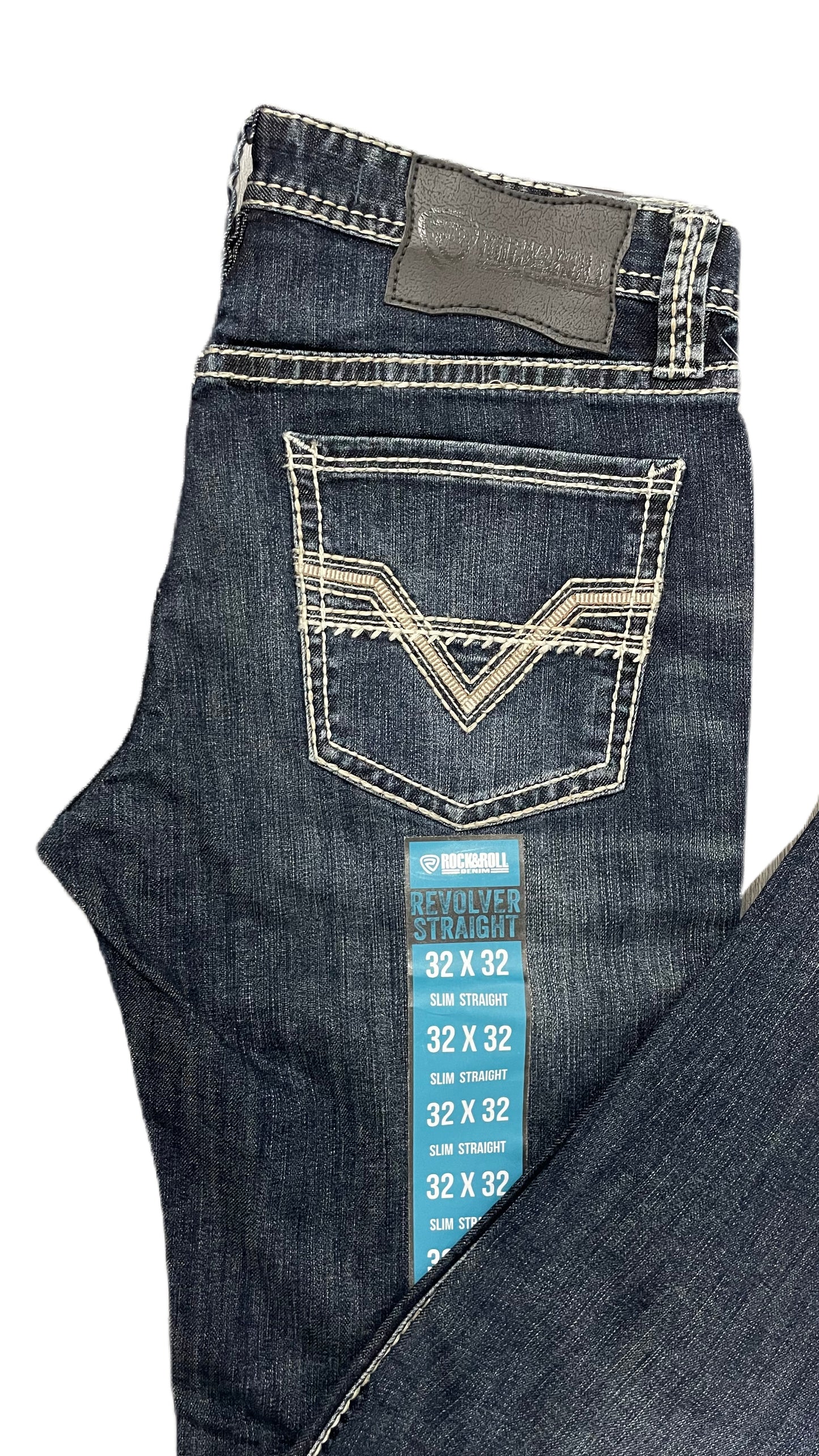 Pantalón Rock and roll denim etiqueta azul azul revolver straight