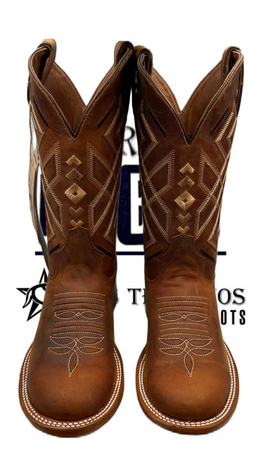 Bota de piel de res color miel para hombre