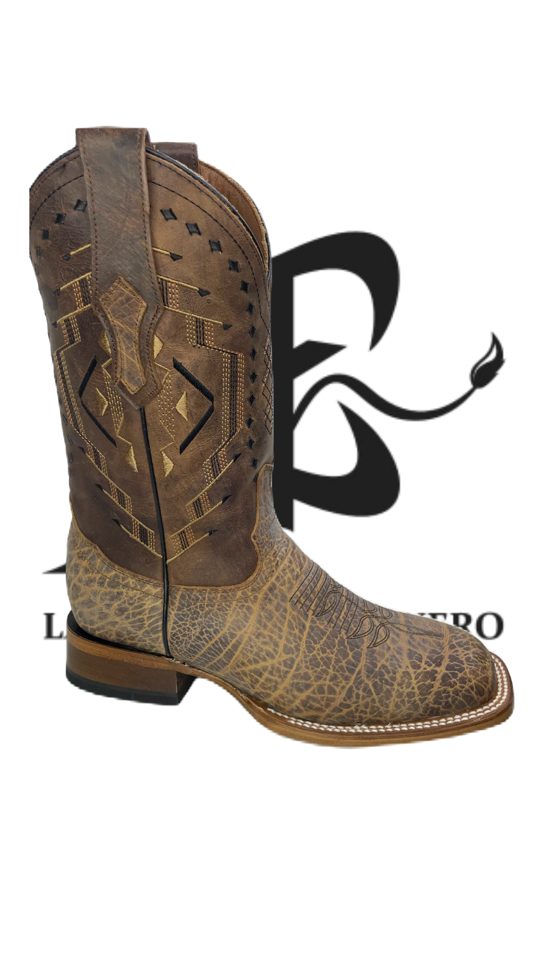 Bota vaquera para hombre piel de bisonte
