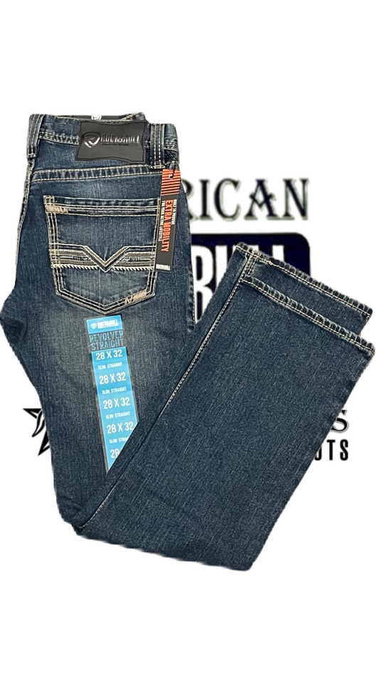 Pantalón Rock and roll denim etiqueta azul azul claro revolver straight Edson