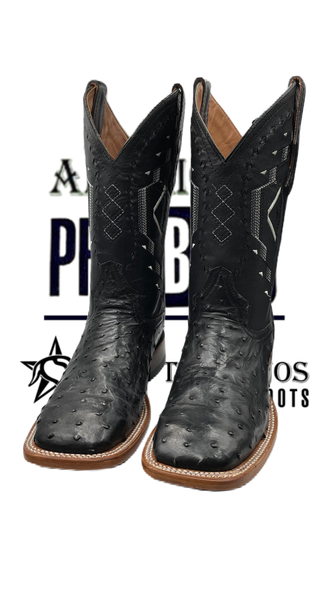 Botas vaqueras de piel top de avestruz