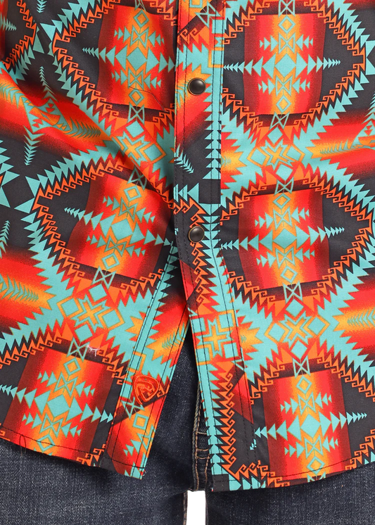 Camiza retro azteca orange ROCK AND ROLL