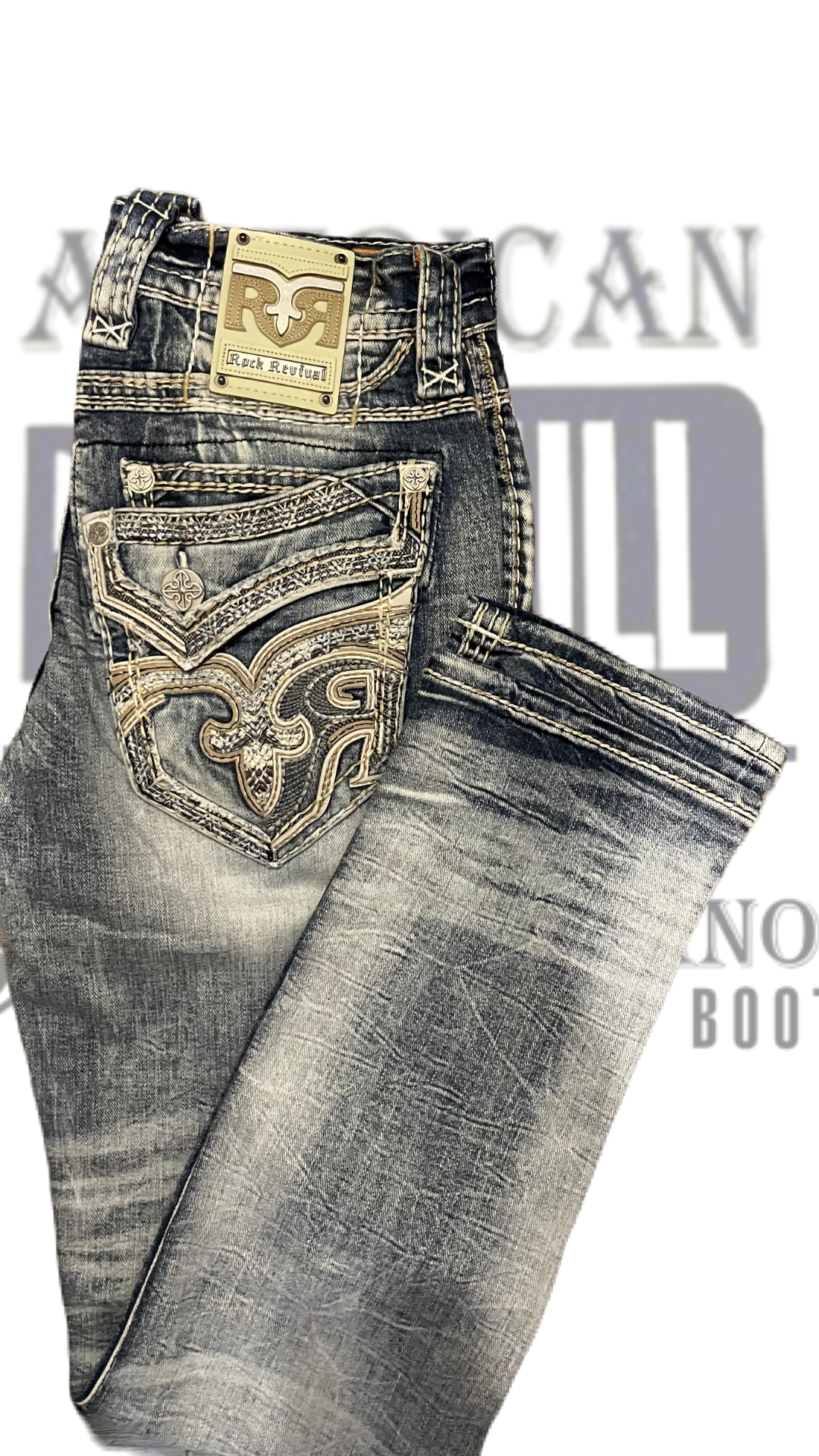 Pantalón rock revival Meyrick corte recto claro