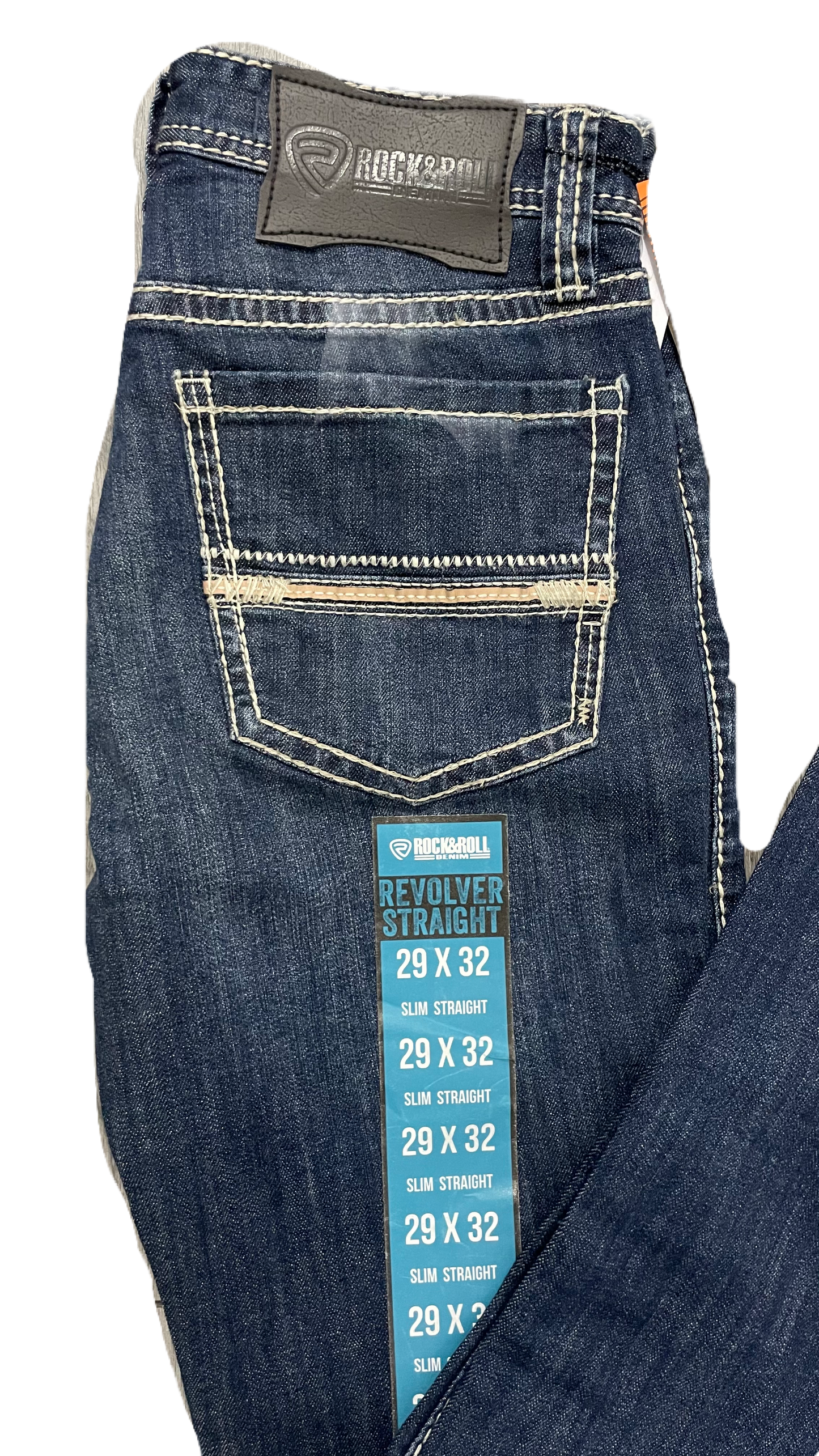 Pantalón Rock and roll denim etiqueta azul azul claro revolver straight Bader