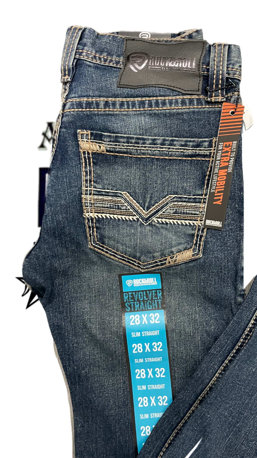 Pantalón Rock and roll denim etiqueta azul azul claro revolver straight Edson