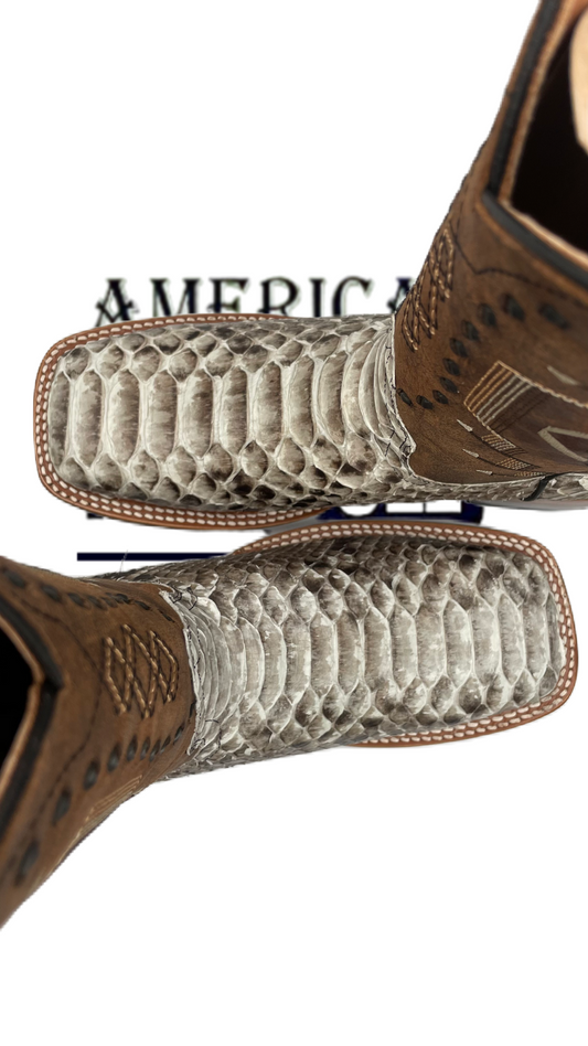 Bota vaquera de hombre de piel de Pitón natural