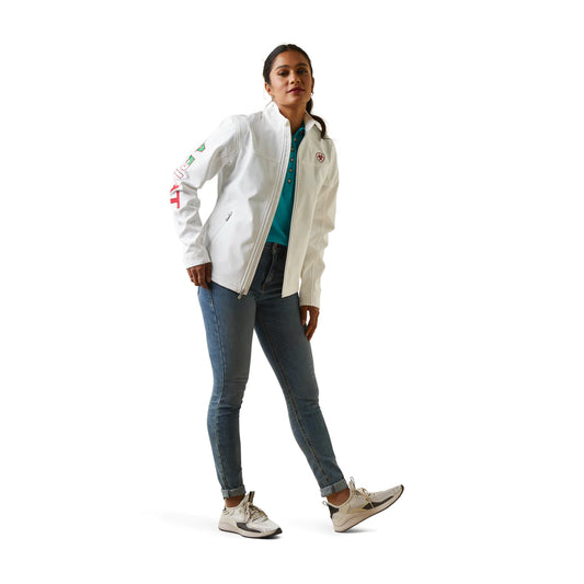 Chamarra Ariat Dama New Team Softshell México Blanco