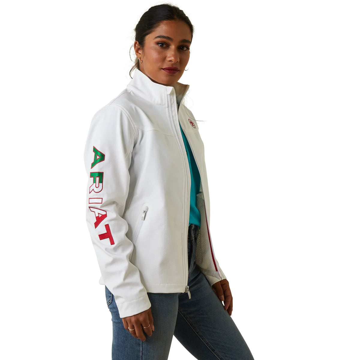 Chamarra Ariat Dama New Team Softshell México Blanco