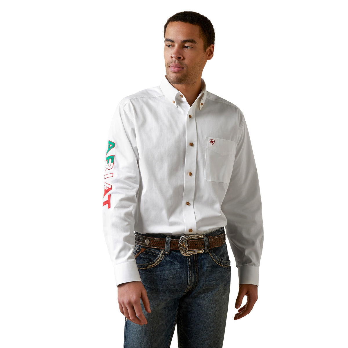 Camisa TEAM MEX LOGO ARIAT BLANCA