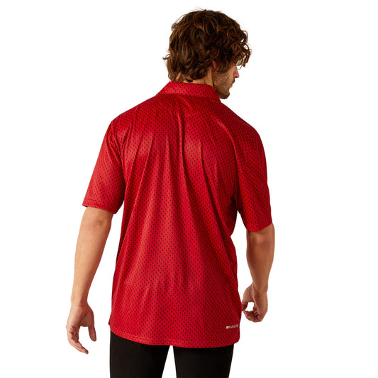 camisa Polo Ariat All Over Print Rojo Intenso