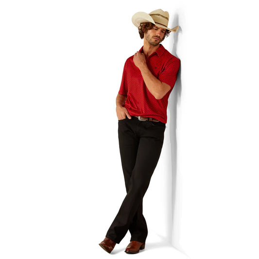 camisa Polo Ariat All Over Print Rojo Intenso