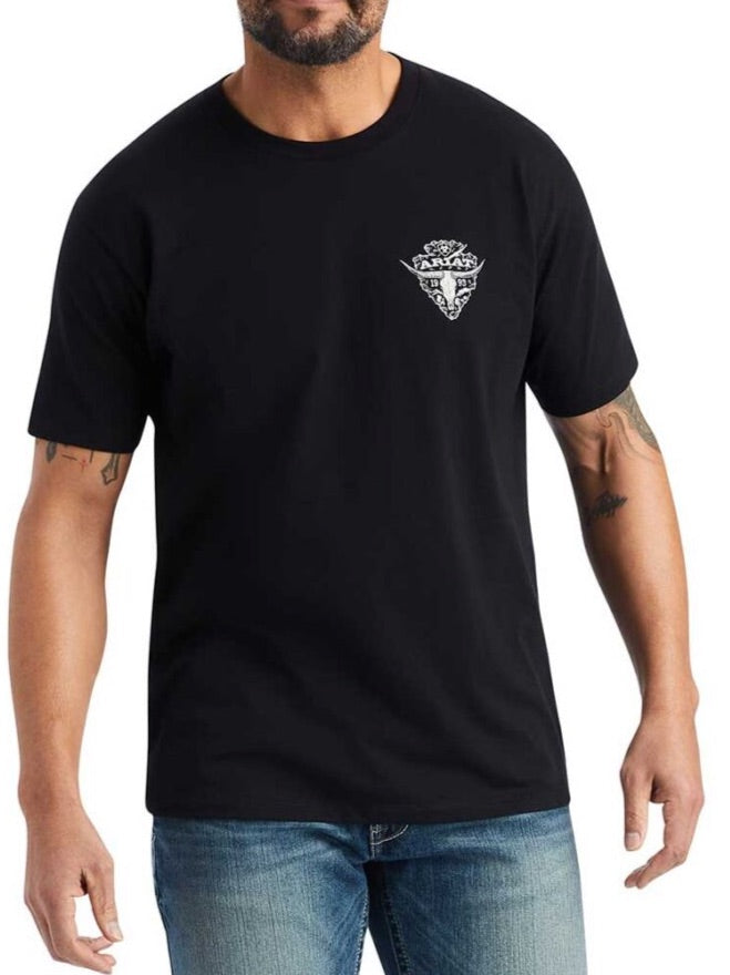 Playera Ariat color negro para caballero Texanos Boots Oficial