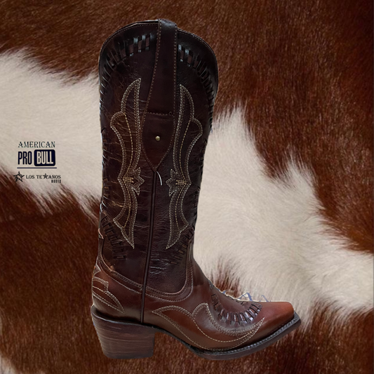 Oslo bota vaquera de piel color shedron