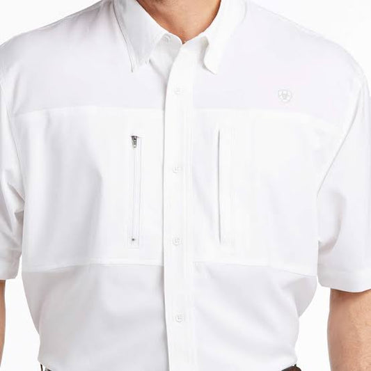 Camisa Ariat TEK traspirable para caballero color blanco