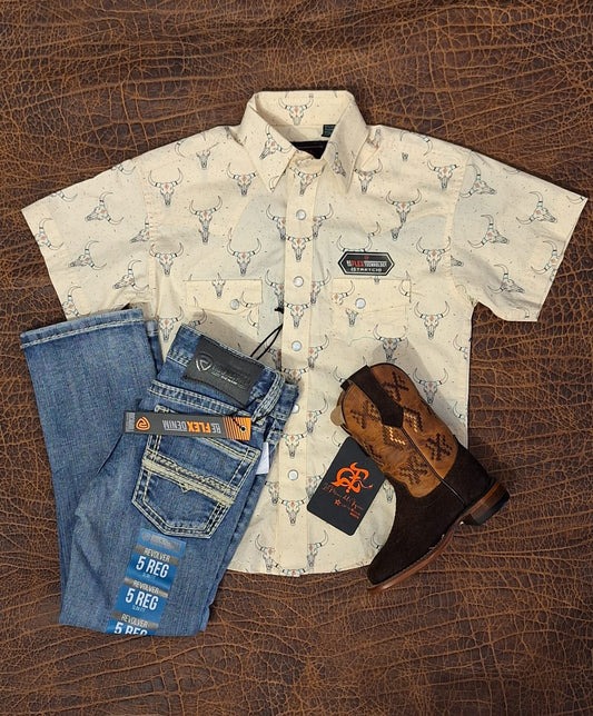 Outfit 👦 niño toro blanco