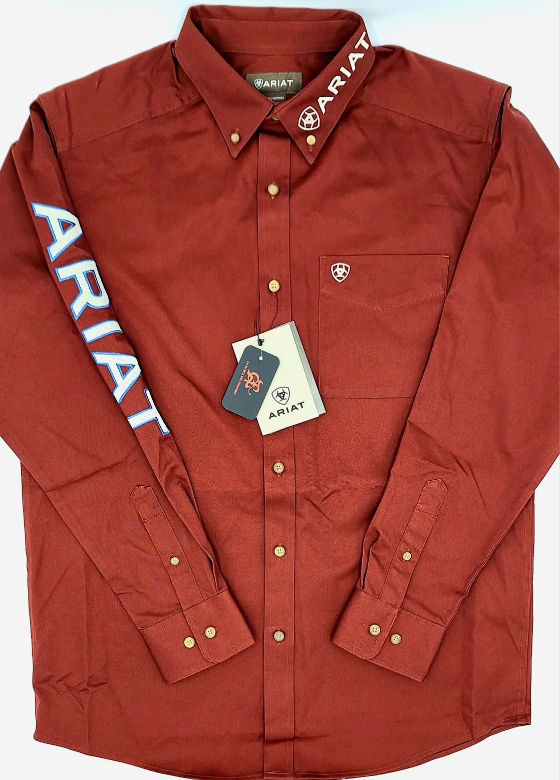 Camisa ARIAT logo vino