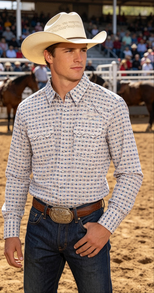 Camisa trian azul blanca