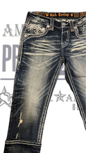 Cargar imagen en el visor de la galería, Pantalón rock revival wilder corte recto rasgado
