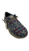 Cargar imagen en el visor de la galería, Zapato Ariat caballero con diseño azteca en azul y colores
