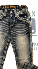 Cargar imagen en el visor de la galería, Pantalón rock revival Brave corte recto azul deslavado
