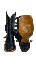 Cargar imagen en el visor de la galería, Bota Piel de Avestruz negro
