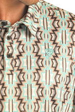 Cargar imagen en el visor de la galería, Camisa polo rock and roll de verde agua diseño azteca
