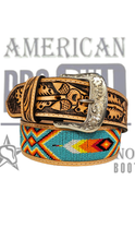 Cargar imagen en el visor de la galería, Cinturon chaquira y cincelado American pro bull
