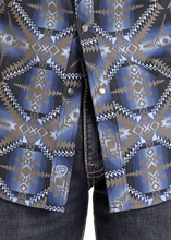 Cargar imagen en el visor de la galería, Camisa azul azteka ROCKANDROLL
