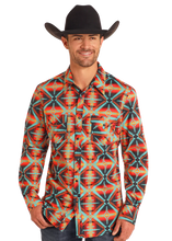 Cargar imagen en el visor de la galería, Camiza retro azteca orange ROCK AND ROLL
