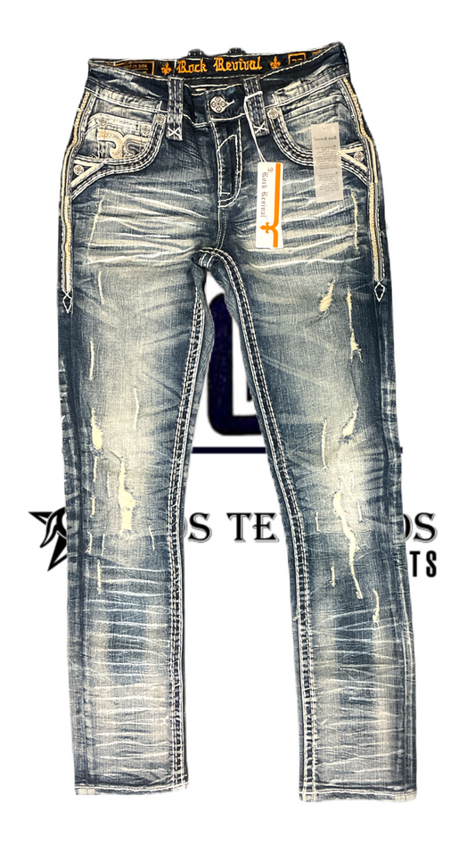Pantalones para hombre rock revival discount
