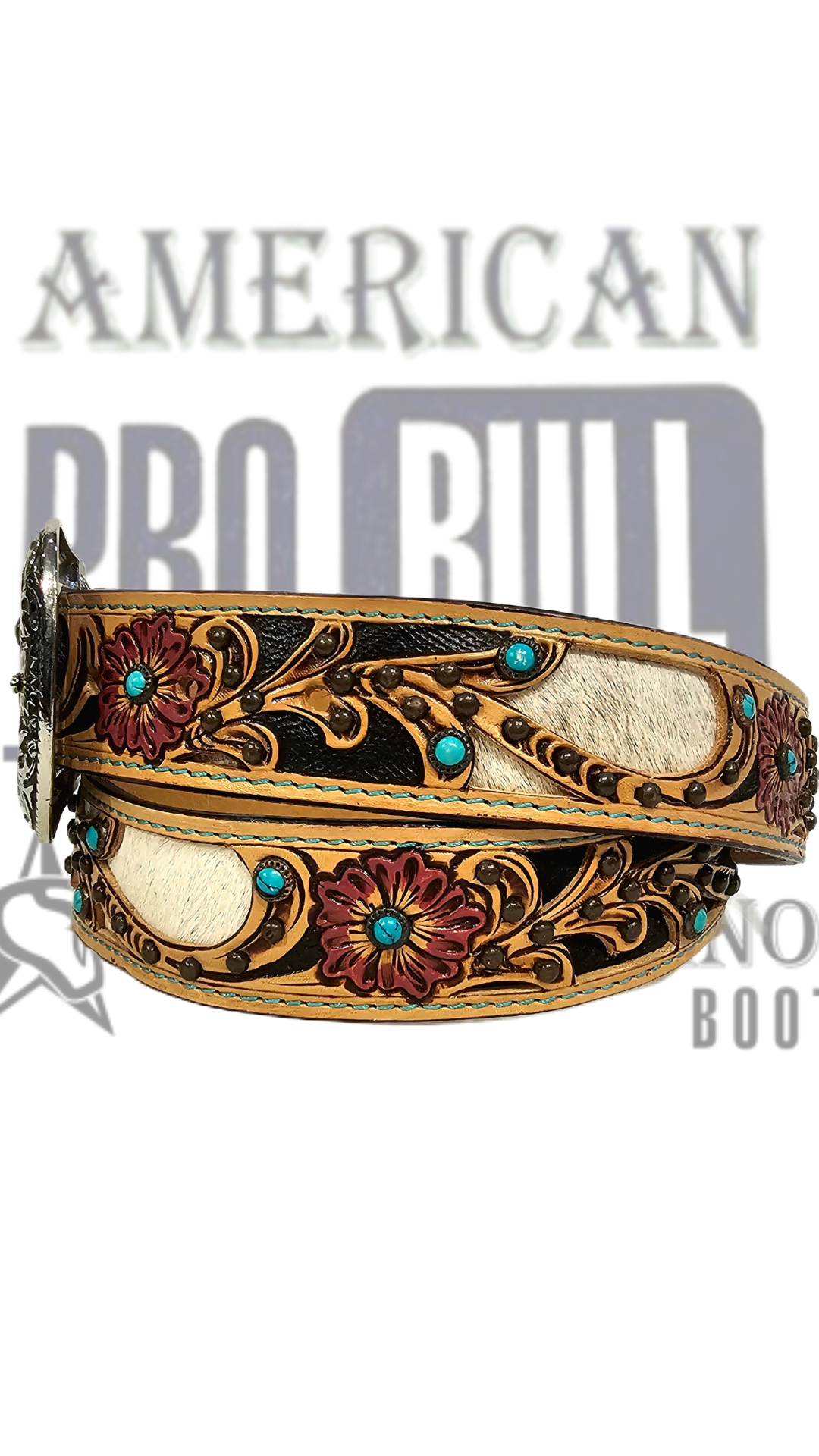 Cinturon cincelado y resacado American pro bull