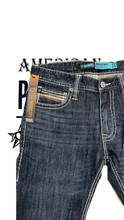 Cargar imagen en el visor de la galería, Pantalón Rock and roll denim etiqueta azul azul claro revolver straight tricolor
