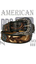 Cargar imagen en el visor de la galería, Cinturon cincelado con resacado negro American pro bull

