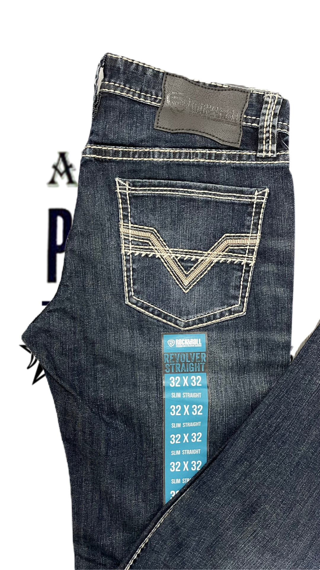 Pantalón Rock and roll denim etiqueta azul azul revolver straight