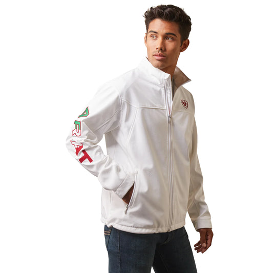 Chamarra Ariat caballero New Team Softshell México Blanco