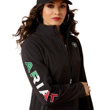 Cargar imagen en el visor de la galería, Chamarra ARIAT mujer negro con bandera de Mexico
