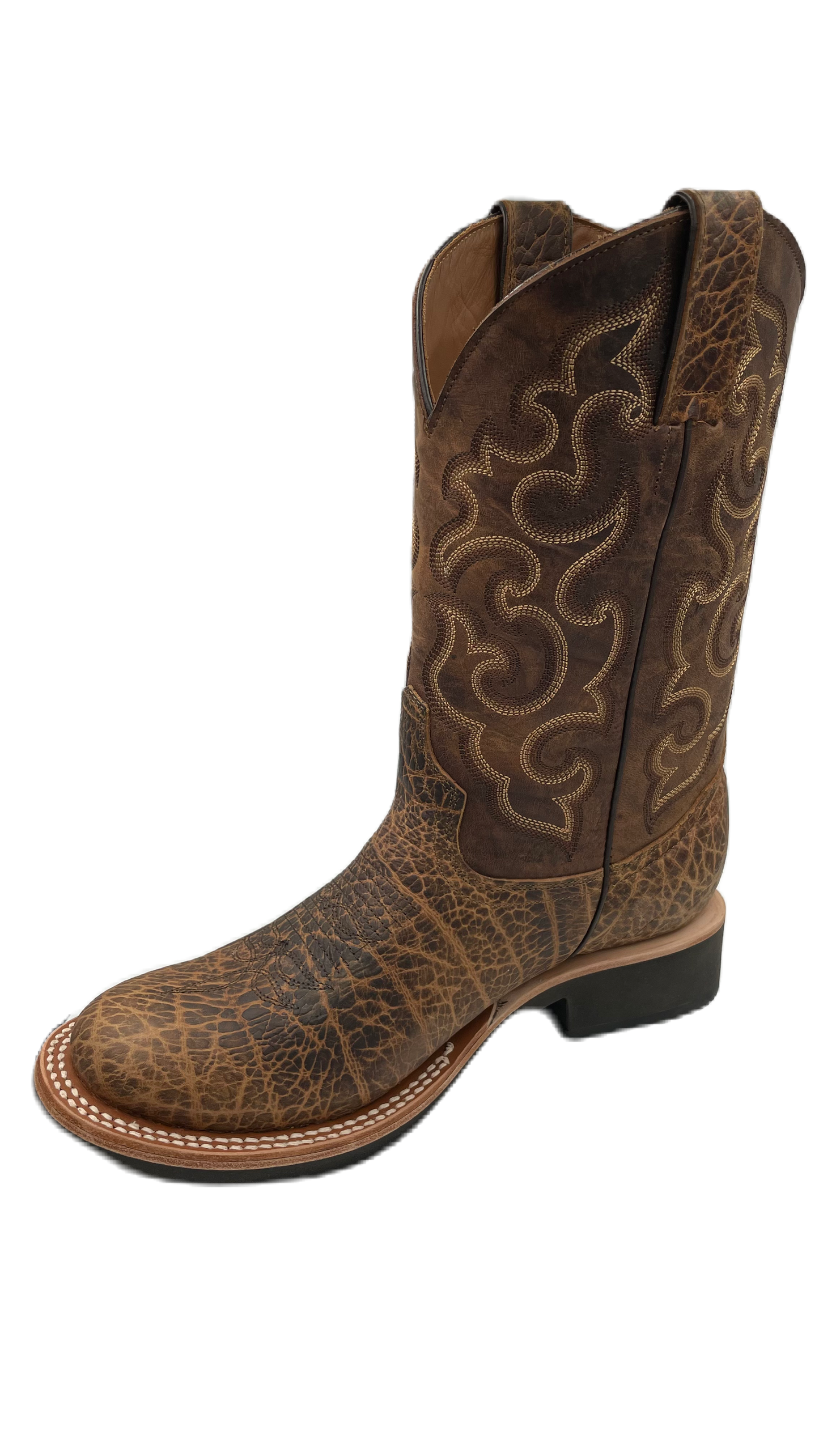 Bota vaquera para hombre piel de bisonte