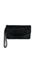 Cargar imagen en el visor de la galería, Cartera de piel cincelado a mano para dama
