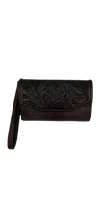 Cargar imagen en el visor de la galería, Cartera de piel cincelado a mano para dama
