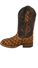 Cargar imagen en el visor de la galería, Bota vaquera piel de pescado pirarucu caramelo
