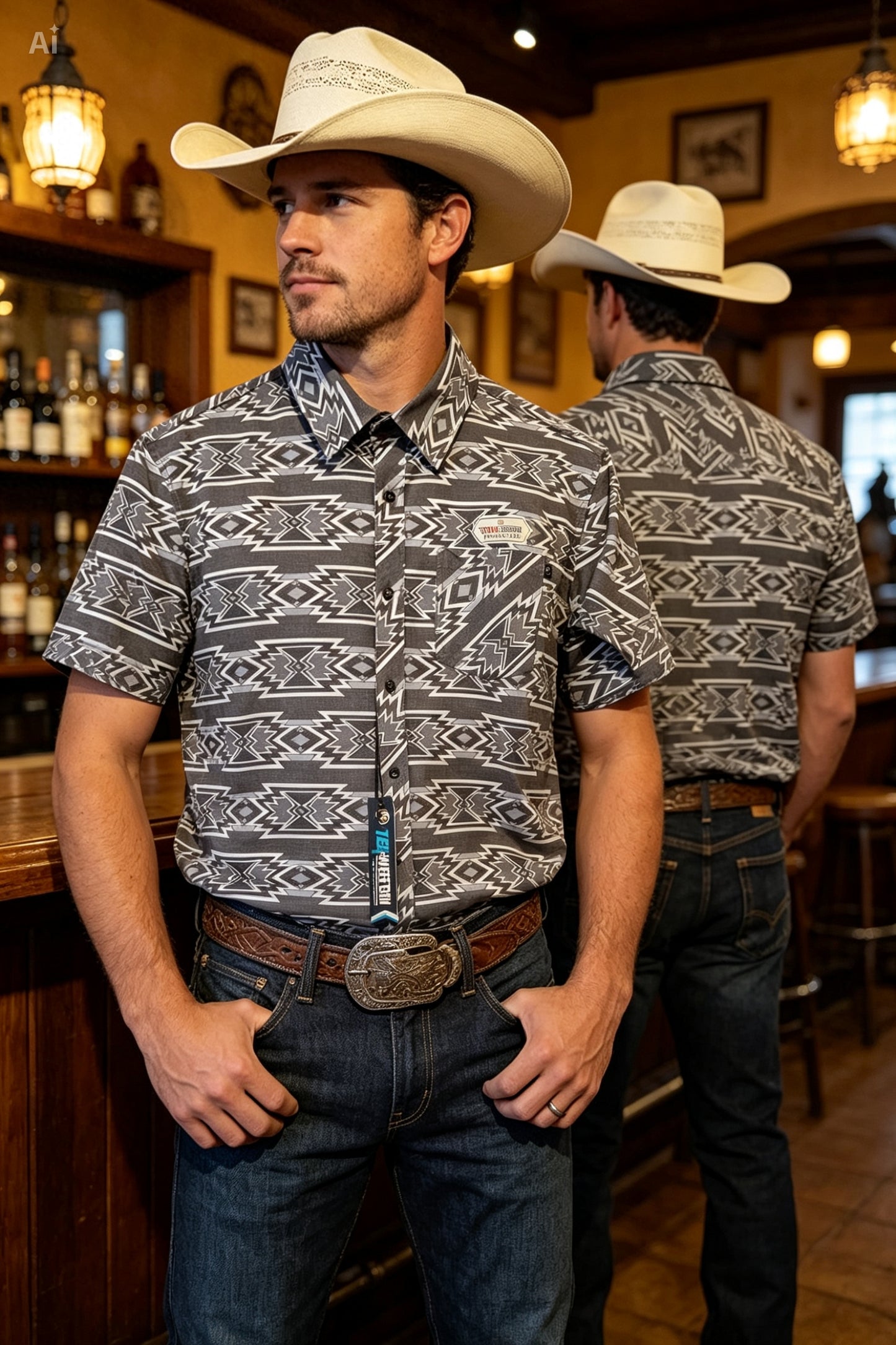Camisa gris retro