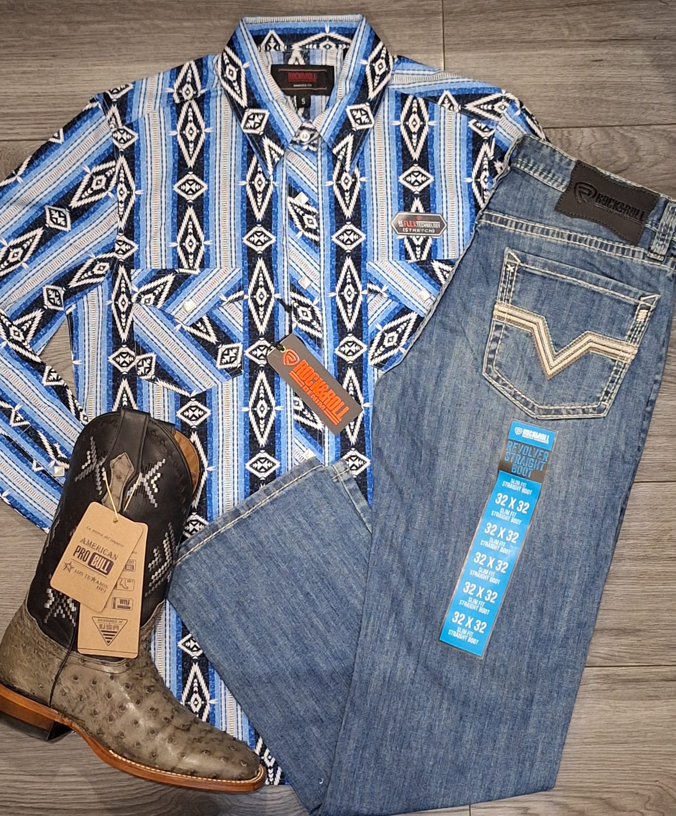 Outfit hombre retro azul