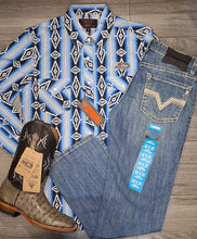 Cargar imagen en el visor de la galería, Outfit hombre retro azul
